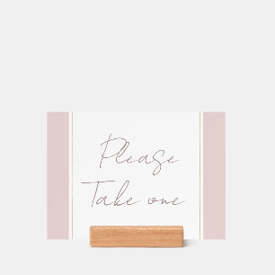 Oyster Pink & Gold Modern Minimal Wedding Holder