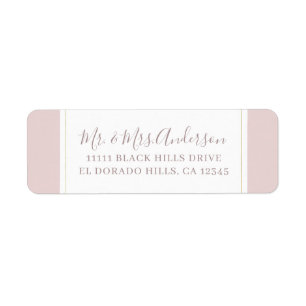 Oyster Pink & Gold Modern Minimal Wedding Label