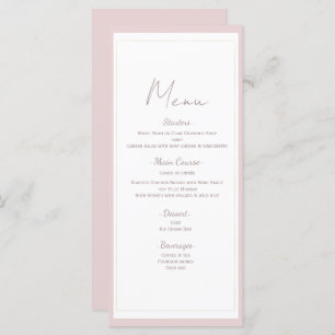Oyster Pink & Gold Modern Minimal Wedding Menu