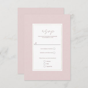 Oyster Pink & Gold Modern Minimal Wedding RSVP