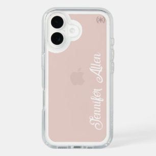 Oyster Pink Handwritten Script Monogram Name iPhone 16 Case