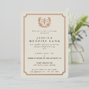 Oyster Registered Nurse Caduceus+Laurel Wreath Foil Invitation