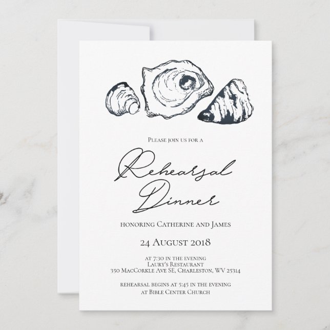 Oyster Rehearsal Dinner Invitation (Front)