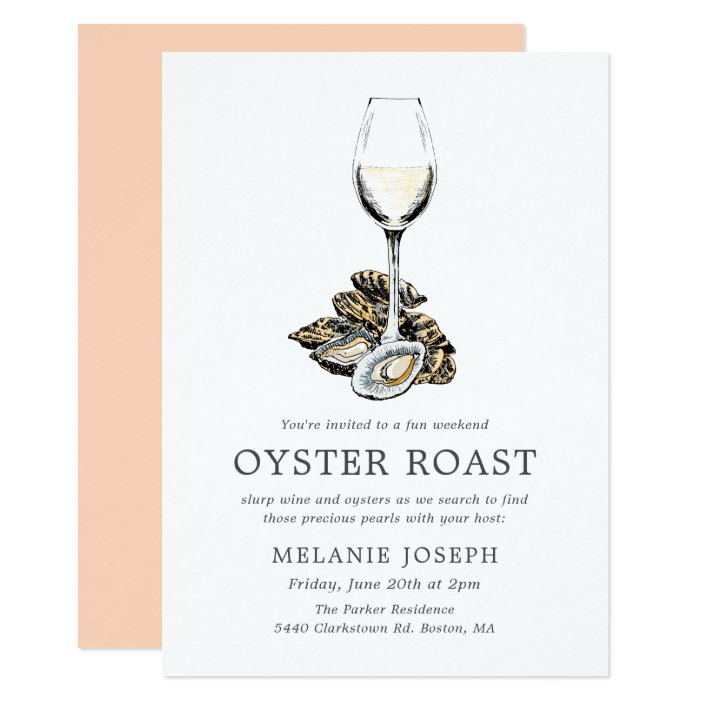 Oyster Roast Birthday Party | Peach Stripes Invitation | Zazzle.com