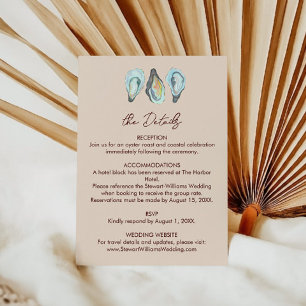 Oyster Roast Coastal Seaside Watercolor Wedding Enclosure Card