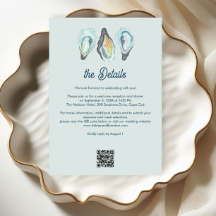 Oyster Roast Coastal Seaside Watercolor Wedding  Enclosure Card