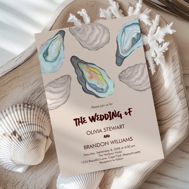 Oyster Roast Coastal Seaside Watercolor Wedding  Invitation (Creator Uploaded)
