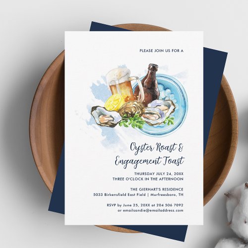 Oyster Roast Couple Engagement Toast Seafood Party Invitation