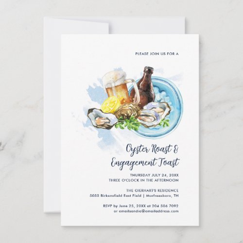 Oyster Roast Couple Engagement Toast Seafood Party Invitation