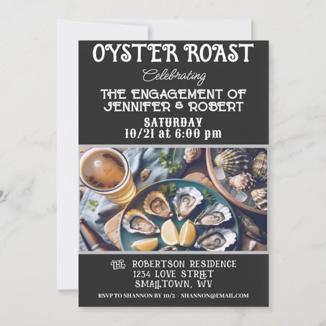 Oyster Roast Couples Shower Invitation (Front)