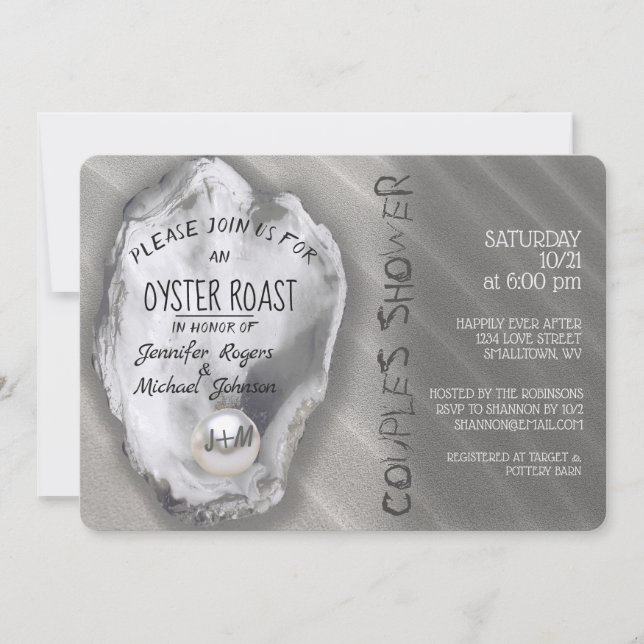 Oyster Roast Couples Shower Invitation (Front)