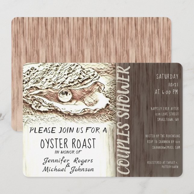 Oyster Roast Couples Shower Invitation (Front/Back)