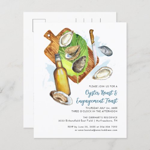 Oyster Roast Engagement Seafood Party Invitation