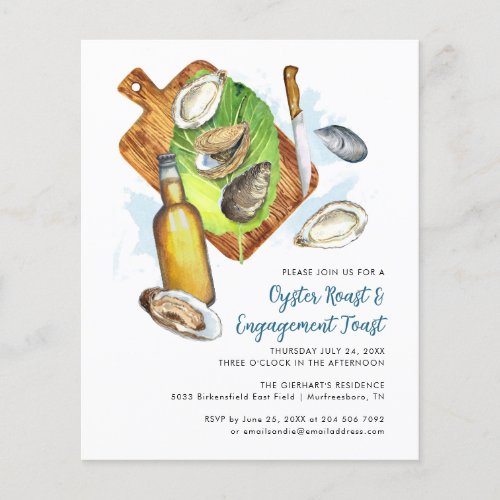 Oyster Roast Engagement Toast Budget Invitation