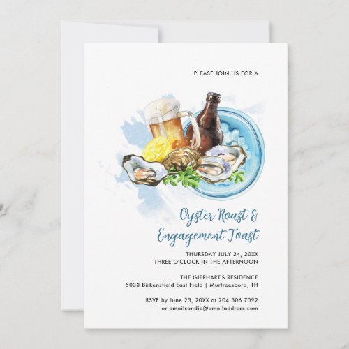 Oyster Roast Engagement Toast Seafood Party Invitation