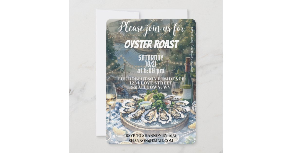 Oyster Roast Invitation | Zazzle