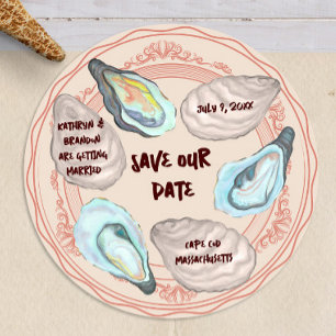 Oyster Roast Plate Wedding Save the Date Invitation