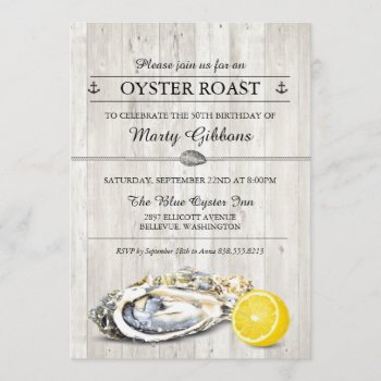 Oyster Roast Seafood Nautical Birthday Invitation by starstreamdesign at Zazzle