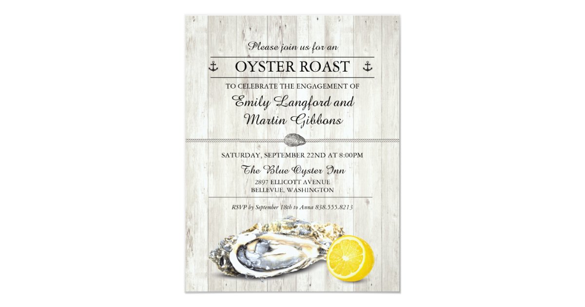 Oyster Roast Seafood Nautical Party Invitation | Zazzle.com