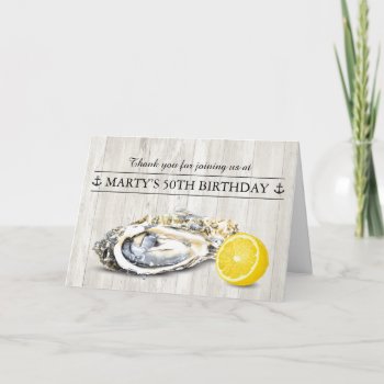 Oyster Roast Seafood Nautical Thank You Card by starstreamdesign at Zazzle