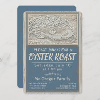 Oyster Roast Tan and Blue All Purpose Invitation