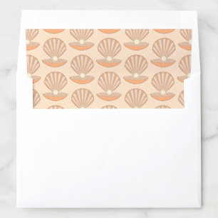 Oyster shell and Pearl Gender Neutral Baby Shower Envelope Liner