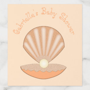 Oyster shell and Pearl Gender Neutral Baby Shower Envelope Liner