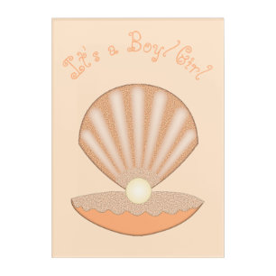 Oyster shell and Pearl Gender Neutral Custom Acrylic Print