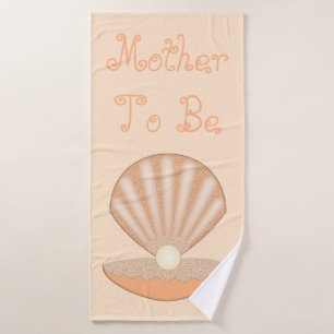 Oyster shell and Pearl Gender Neutral Custom Bath Towel