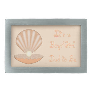 Oyster shell and Pearl Gender Neutral Custom Belt Buckle