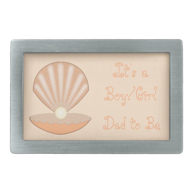 Oyster shell and Pearl Gender Neutral Custom Belt Buckle (Front)