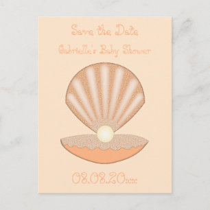 Oyster shell and Pearl Gender Neutral Custom Postcard