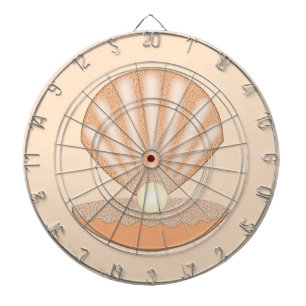 Oyster shell and Pearl Gender Neutral Dart Board