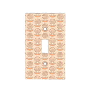 Oyster shell and Pearl Gender Neutral Patterned Light Switch Cover