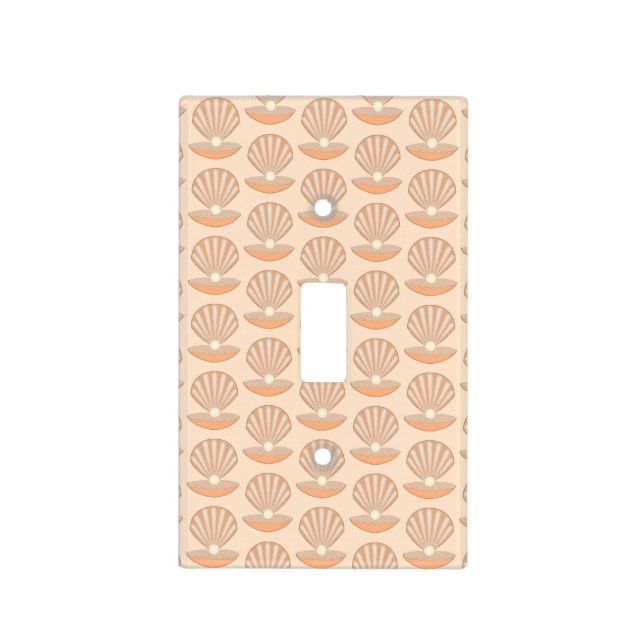 Oyster shell and Pearl Gender Neutral Patterned Light Switch Cover (Front)