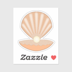 Oyster shell and Pearl Gender Neutral Sticker