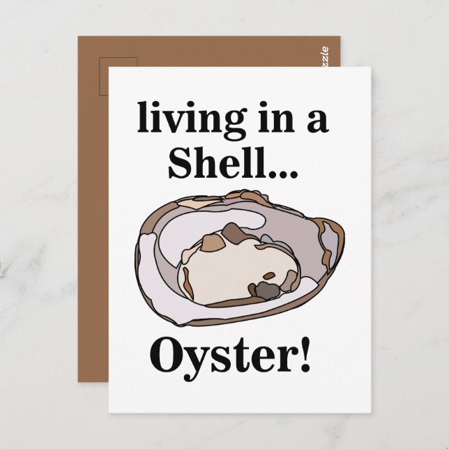Oyster Shell Funny Postcard (Front/Back)