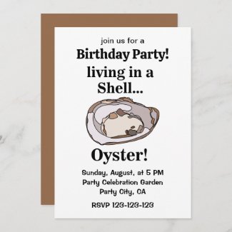 Oyster Shell Funny Summer Birthday Party Invitation