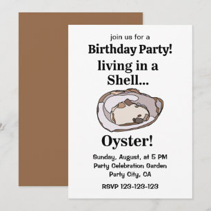 Oyster Shell Funny Summer Birthday Party Invitation