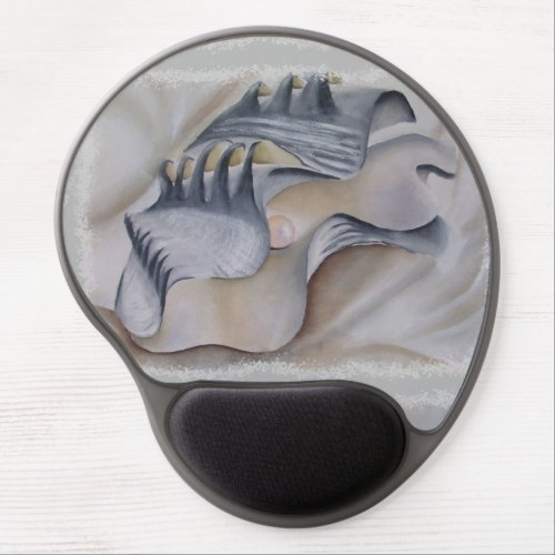 OYSTER SHELL WITH PEARL GEL MOUSE PAD