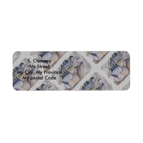 OYSTER SHELL WITH PEARL Return Address Label