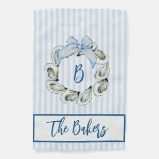 Oyster Shell Wreath Personalized Garden Flag
