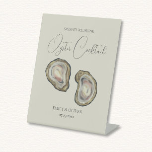 Oyster Shells Wedding Pedestal Sign