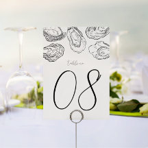 Oyster Shucking Party and Wedding Table Number 