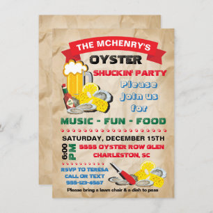 Oyster Shucking Party Invitation