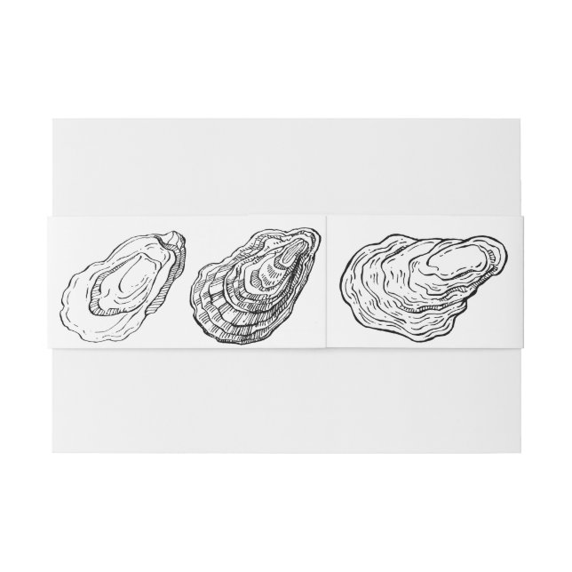 Oyster Theme Wedding Invitation Belly Bands Band (Back Example)