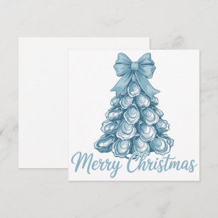 Oyster Tree Bow Preppy Merry Christmas Coquette Holiday Card