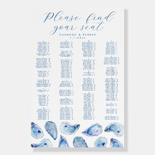 Oyster Wedding Alphabetized Seating Chart Foam Board