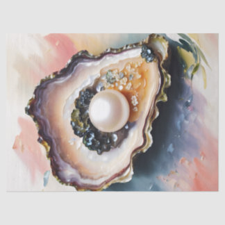 Oyster With Pearl Shellfish Tissue Paper