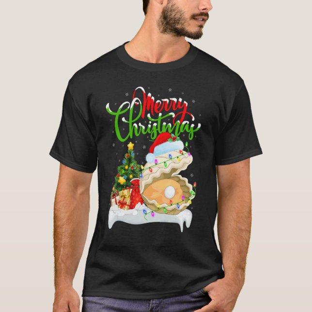 Oyster   Xmas Decorations Santa Oyster Christmas T-Shirt (Front)